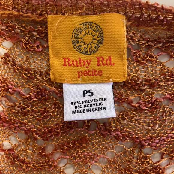 Ruby Rd. Rust and Gold Petite Sweater Size Small - Picture 3 of 4